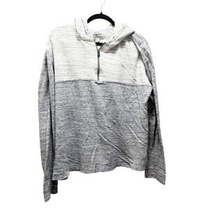 Lucky Brand Softest Knitwear Grey Label Quarter Zip Hoodie Sweatshirt Size XL